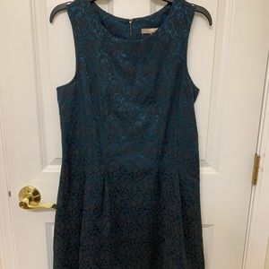 Green and black lace formal dress